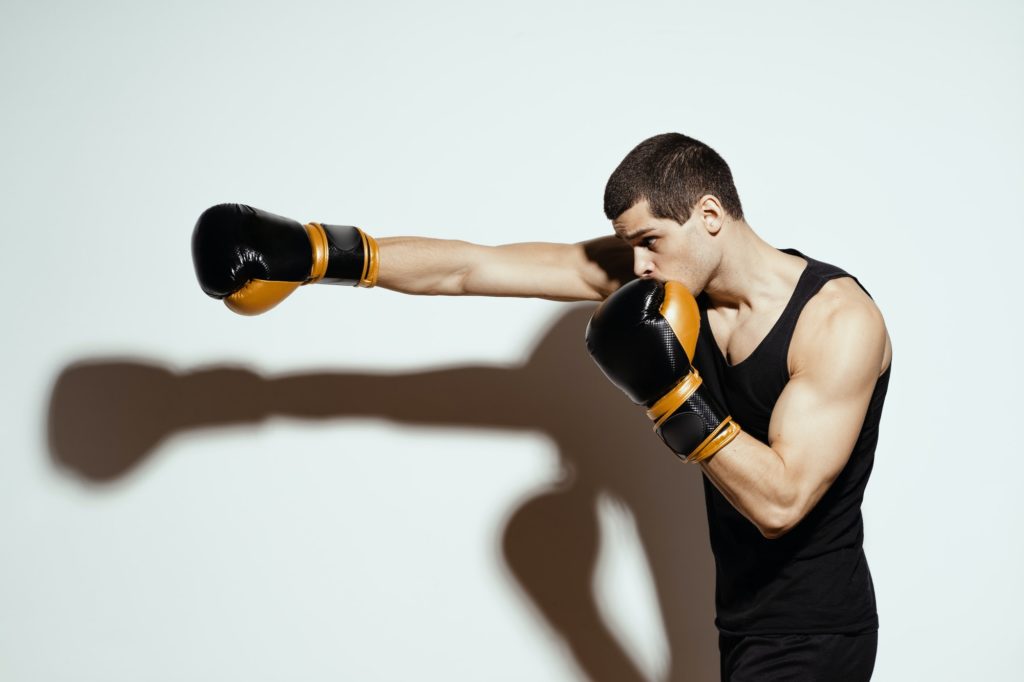 Sportsman boxer fighting. Sport concept.