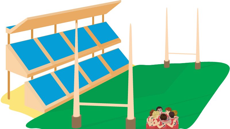 Des membres d'une équipe de rugby qui s'encouragent