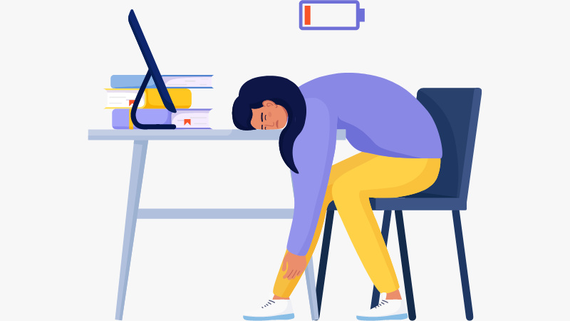 Une personne en burn-out professionnel
