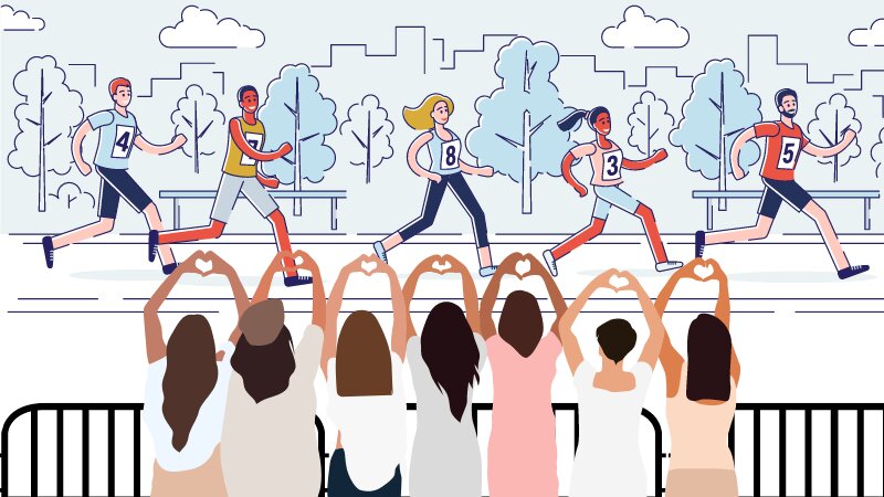 Des coureurs de marathon fiers grâce au soutien social qu'ils reçoivent