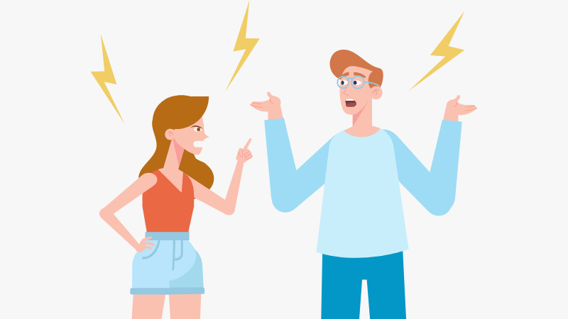 Une femme reprochant à son mari de ne pas suffisamment s'occuper de sa famille à cause du sport