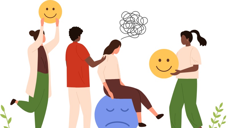 Une sportive qui a du mal à gérer ses pensées négatives et qui reçoit du soutien de ses amis