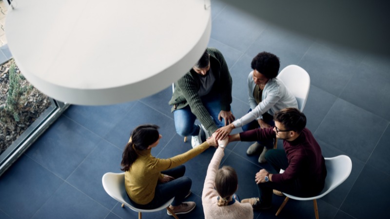 Une équipe solidaire d'une entreprise