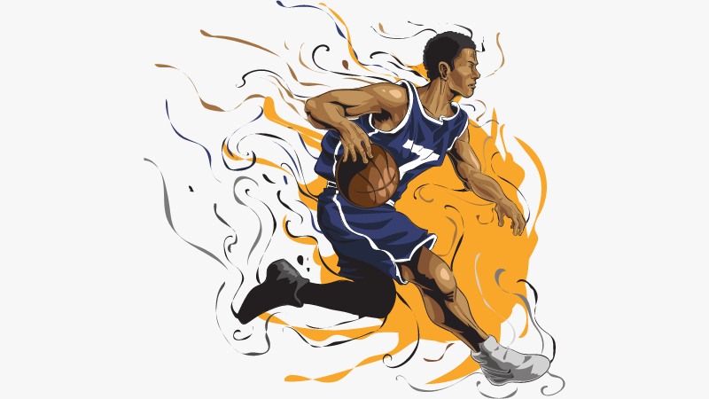 Un joueur de basketball stressé pendant un match