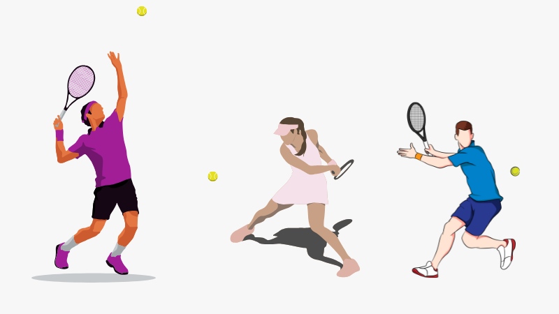 Des joueurs de tennis focalisés sur la balle