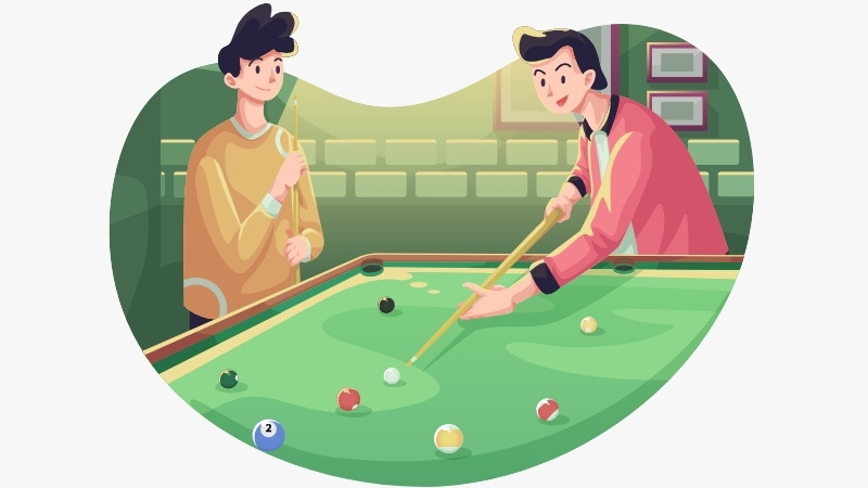 Un joueur de billard et son préparateur mental