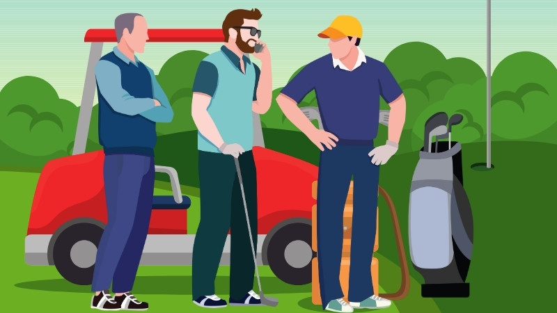 Un joueur de golf pas concentré dans son match