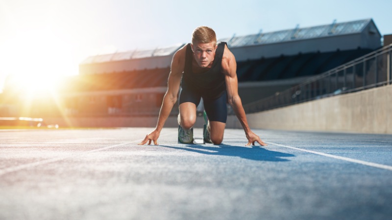 Un sportif qui gère parfaitement le stress au départ d'une course