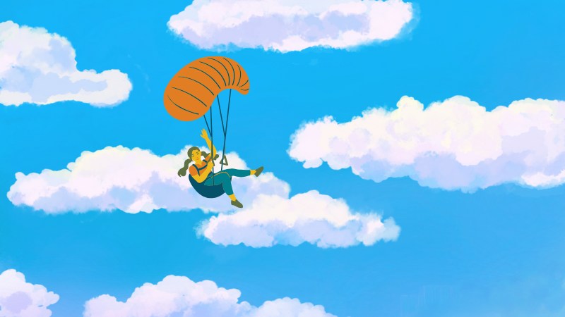 Une femme qui gère parfaitement ses émotions en vol de parapente