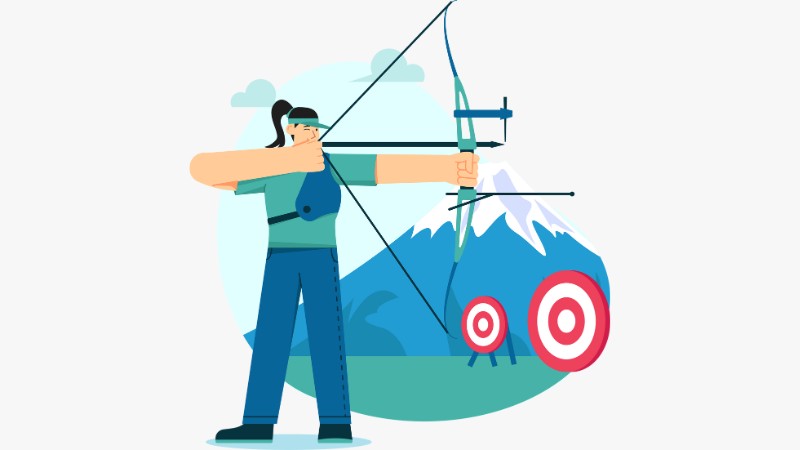 Un archer professionnel en compétition
