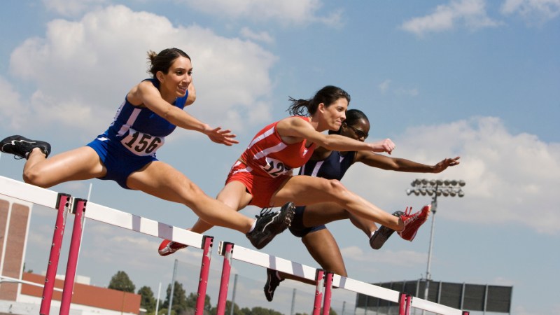 Une épreuve d'athlétisme stressante pour les coureuses