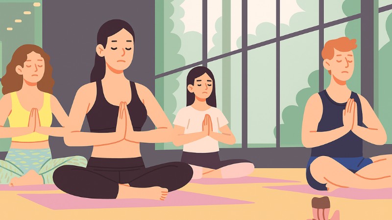 Des personnes dirigées par un coach professionnel qui pratiquent la méditation