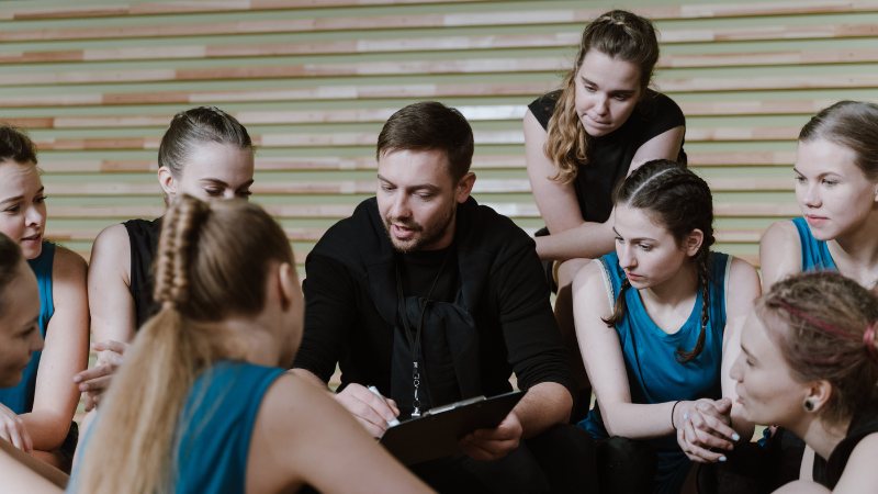 Un coach mental avec ses joueuses
