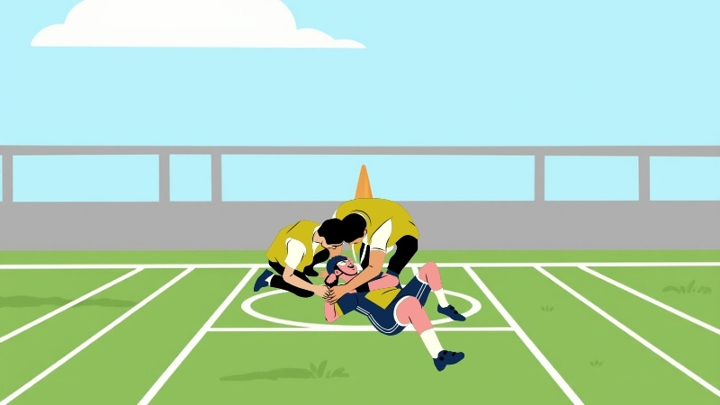 Un joueur de rugby blessé