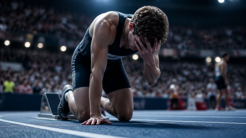 Un athlète qui n'arrive pas à performer en compétition car la pression et le stress le submergent