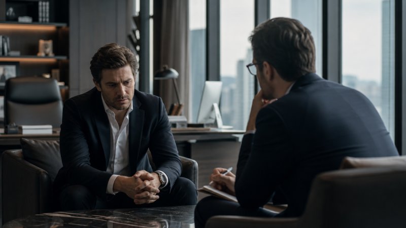 Un entrepreneur qui fait plusieurs millions de chiffre d'affaires mais qui n'est pas heureux et consulte un coach en entreprise