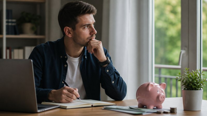 Un homme qui pense à son avenir