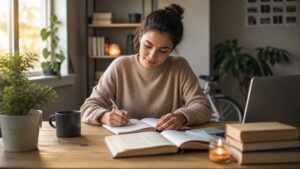 Une femme qui investit sur elle-même