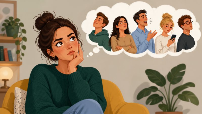 Une femme qui pense aux traits de caractère qui l'agacent